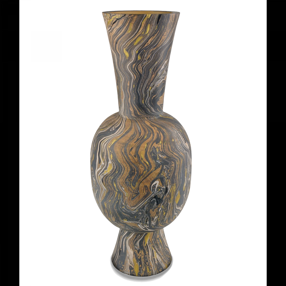 Brown Marbleized Tall Vase