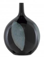 Currey 1200-0408 - Let Us Twist the Glass Round Black Vase