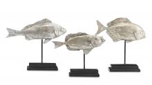 Currey 1200-0437 - Silver Fish Set of 3