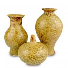 Currey 1200-0662 - Zlato Yellow Vase Set of 3