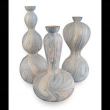 Currey 1200-0740 - Calm Sea Marbleized Vase Set of 3