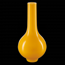 Currey 1200-0683 - Imperial Yellow Peking Long Neck Vase