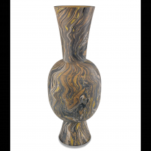 Currey 1200-0731 - Brown Marbleized Tall Vase